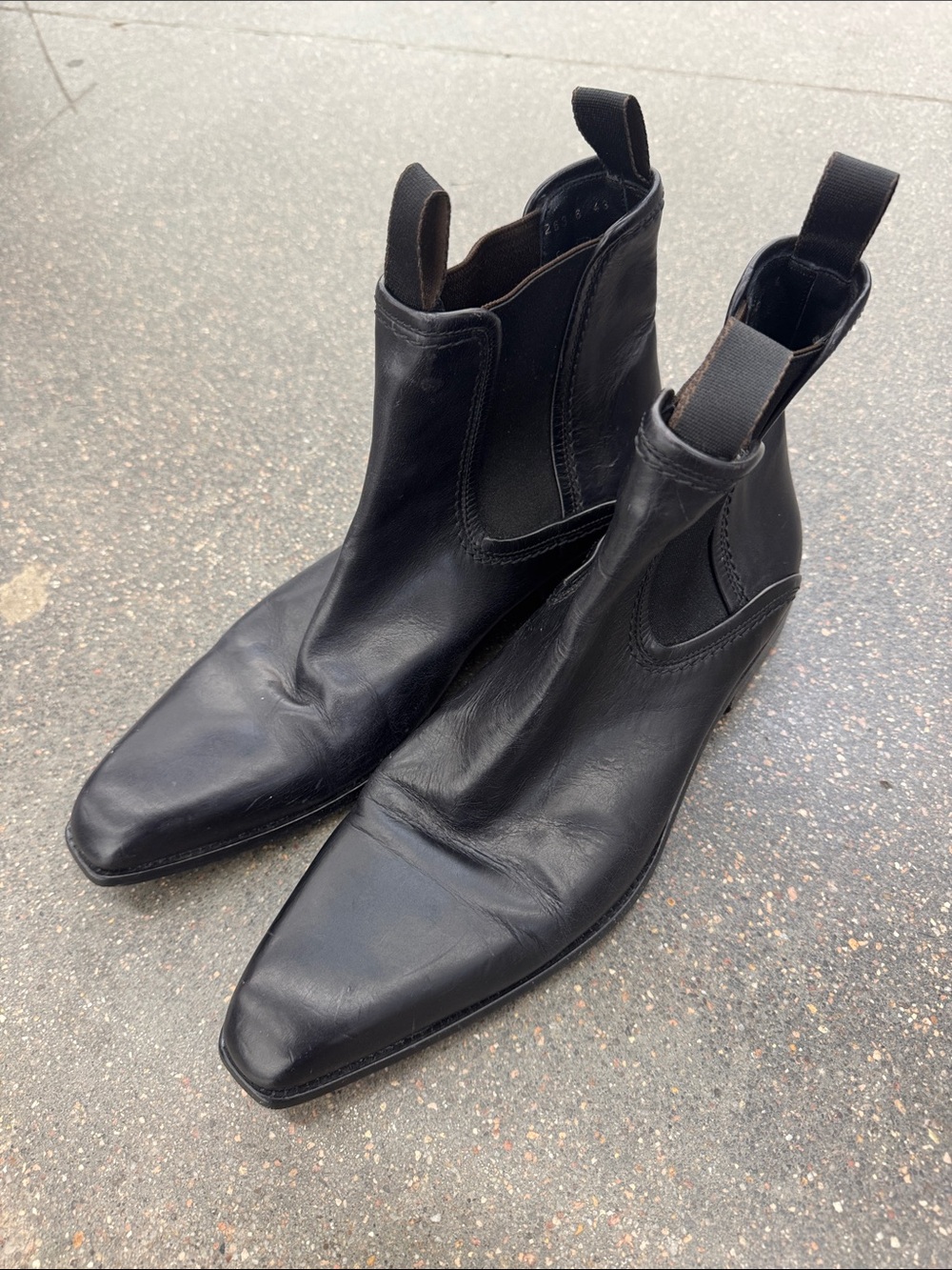 HUGO Hugo Boss Black Leather Chelsea Boots Size 43/10 US - Made In Italy